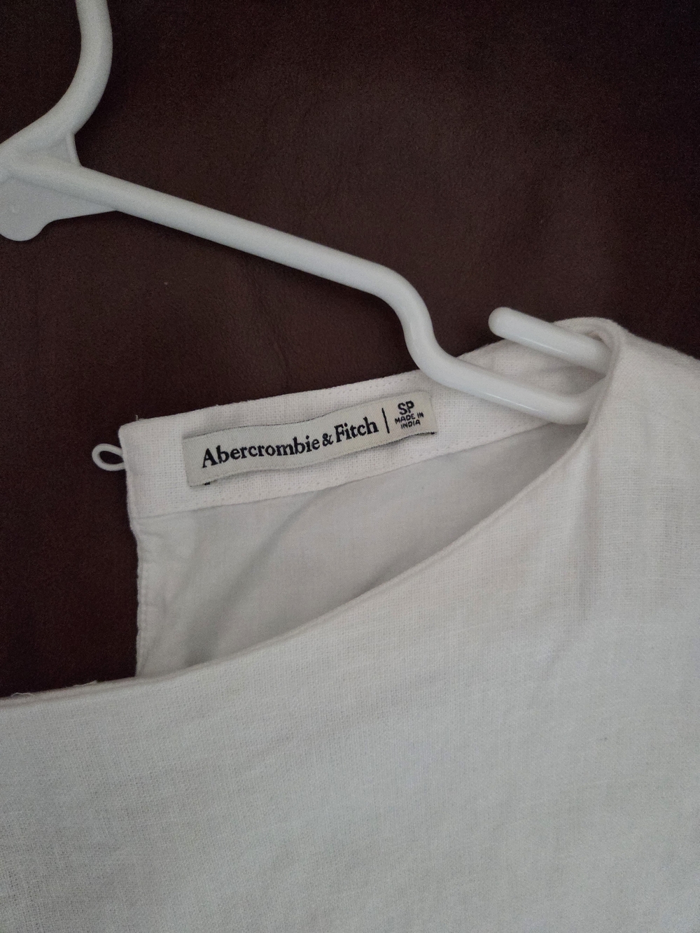 Abercrombie & Fitch White Short-Sleeve Linen Shift Dress - Picture 4 of 7